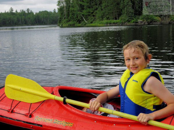 boy in kayak