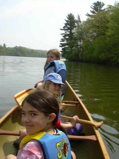girls in canoe