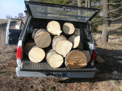 wood in truck